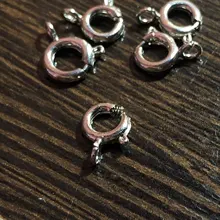 Lote de 20 unids/lote de 6mm de Metal plateado, Conector de anillo de resorte para joyería, accesorios para fabricación de joyas, cadena, collar, Pendientes colgantes