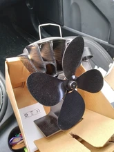 Wood Burner Stove-Fan Fireplace Heat-Powered 4-Blade Log Heat-Distribution Black Home