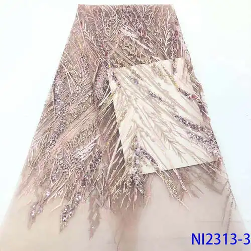 Lace Dresses New Sequin Fabric, African Wedding Materials Party Tulle Lace, Nigeria Embroidery Lace Ni2313 - Цвет: p3