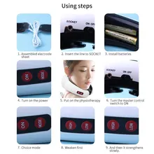 Masajeador eléctrico de pulso para espalda y cuello, herramienta de relajación para el cuidado de la salud, masajeador Cervical inteligente con calefacción por infrarrojos