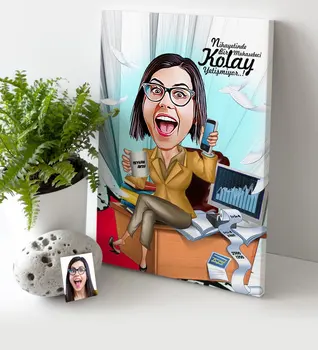 

Personalized Women 'S Accountant Cartoon Canvas Table (30x50 cm.) 1