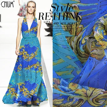 

CNUM SC146 100% Silk Chiffon/ Golden Vine/ Silk Fabric Very Thin/ Width 1.42yd Thickness 6mm