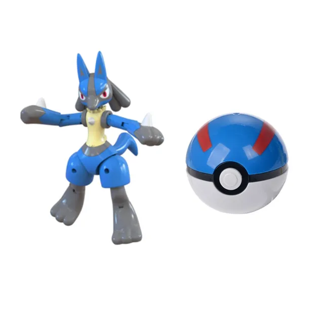 Original Pokemon Anime Action Figure Pikachu Lucario Charizard Pocket Monster Pokeball Deformation Figur Toys For Children Gifts 3
