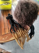 Extensiones de Cabello sintético para hombre y mujer, Pelo trenzado Afro, estilo Hip hop, hecho a mano