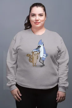 

Angemiel Wear Chatter Mordecai And Rigby Gray Female Sweatshirt