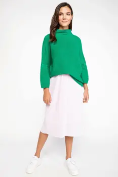 

DeFacto Autumn Woman Fashion Woven Skirt Ladies Casual Dot Print Solid Skirts Women's Leisure Pleated Skirts New - J8767AZ18AU