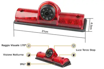 

Reverse camera Universal for van Camper SUV 4 X4 Jeep with Led third brake light rear lights