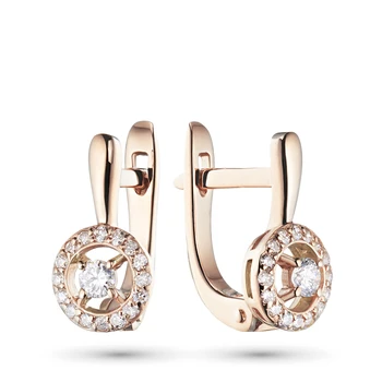 

Earrings in red gold with diamonds