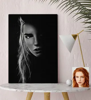 

Personalized Women 'S Charcoal Artistic Portrait Design Canvas Table 30x50cm-17
