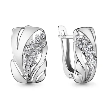 

Aquamarine earrings with cubic zirconia, 925 sterling silver