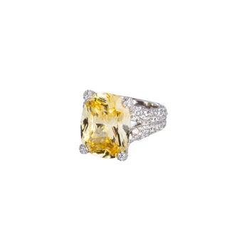 

Silver ring with yellow zircon