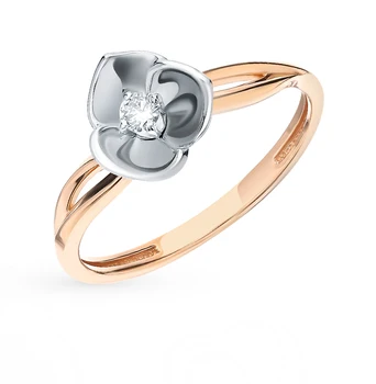 

Gold ring with diamonds sunlight sample 585