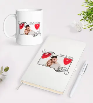 

Personalized Is Photo White Notebook Pen and Mug Seti-32