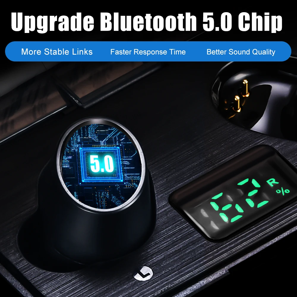 Bluetooth наушники беспроводные наушники Bluetooth 5,0 Hi-Fi гарнитура беспроводные наушники F6 TWS 2000 мАч Зарядка телефона IPX4 светодиодный дисплей
