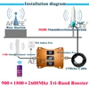 Amplifier 4G 900 1800 2600 Tri-Band CellPhone Signal Booster GSM Repeater 2G 3G 4G Data Mobile Signal Booster DCS WCDMA LTE  Set ► Photo 3/6