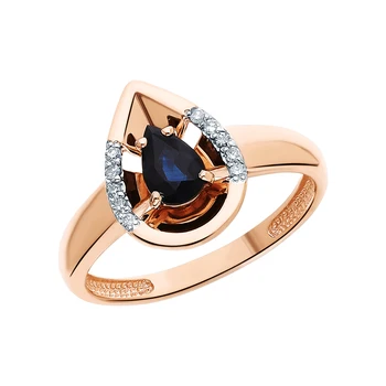 

Gold ring with sapphires and diamonds sunlight sample 585