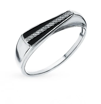 

Silver ring with cubic zirconia and sunlight enamel sample 925 test