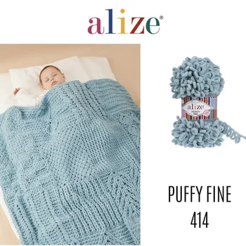 

4 Pcs Alize Puffy Fine Yarn Loops Finger Knitting Chunky Amigurumi Blanket Carpet Chenille Thick Yarn