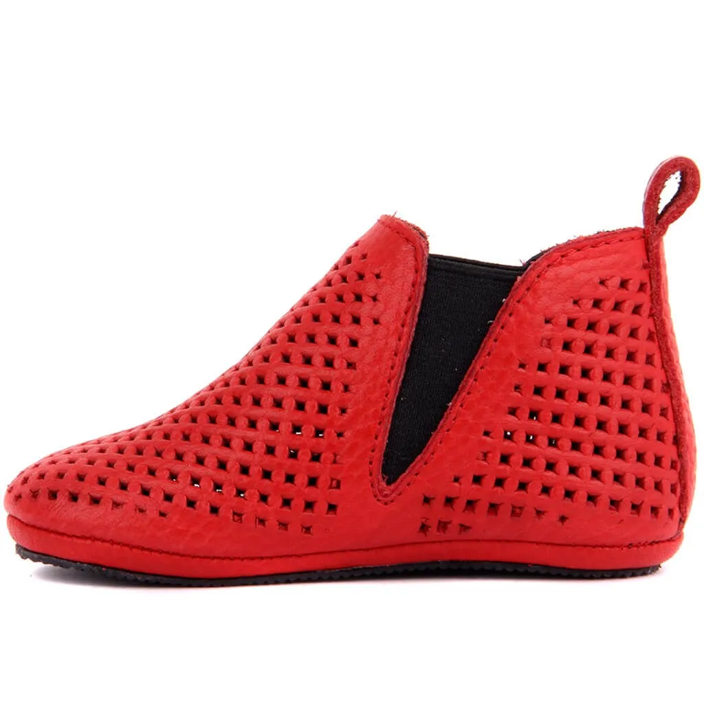 Sail Lakers-красная кожаная детская обувь