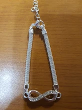 Pulsera Infinity con diamantes de imitación para hombre y mujer, joyería