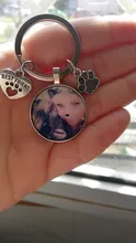 Llavero personalizado con foto de perro, colgante de cristal de perro y amor, Mini llavero de corazón, llave de coche, regalo de recuerdo