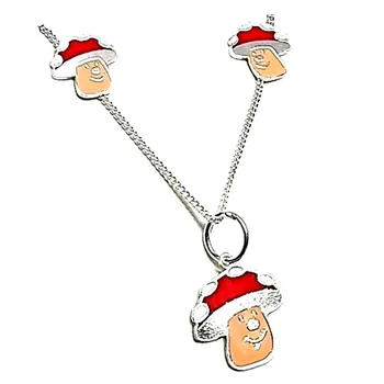 

Set 925 sterling silver m earrings pendant mushroom glazed [AB0588]