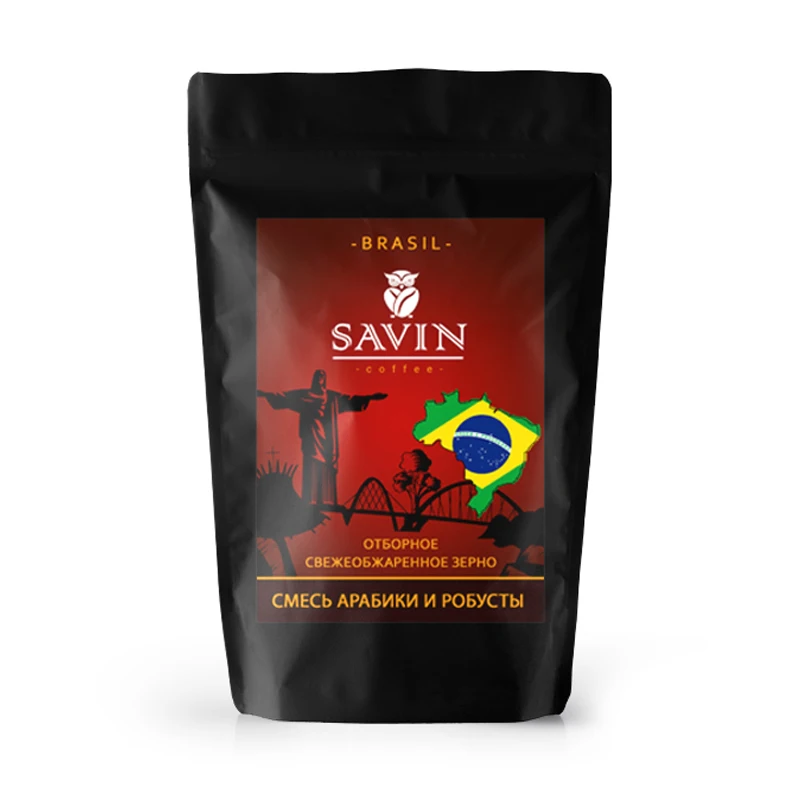 Coffee beans Savin аrabica brasil сoffee machine coffee capsules instant ground jezve for food espresso blend 1kg vietnam strong energy drink