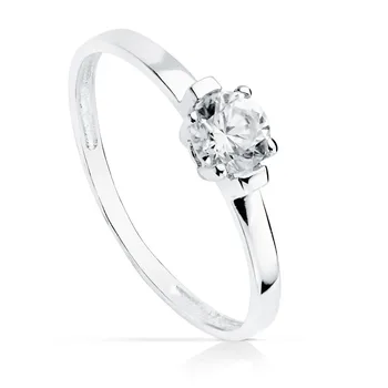 

Solitaire 18k white gold cubic zirconia 1.5mm. [AB2314]