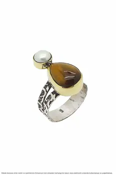 

Silver Natural Tiger 'S Eye Stone Women Ring