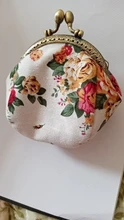 Cartera pequeña de moda para mujer, monedero pequeño Retro con flores, bolso de mano, monedero # L35