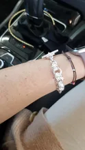 Los hombres y las mujeres de la pulsera de la plata esterlina 925 dije plateado a la moda pulsera regalo de la joyería