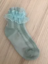 Calcetines de algodón para niña, calcetín de malla, blanco, elástico, con flores, volantes, Princesa, para Primavera, 3 pares