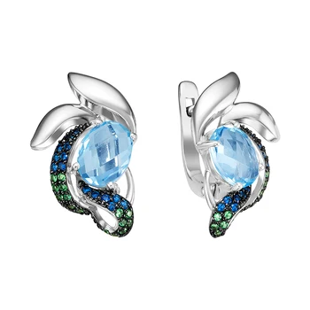 

Earrings from silver with Topaz
