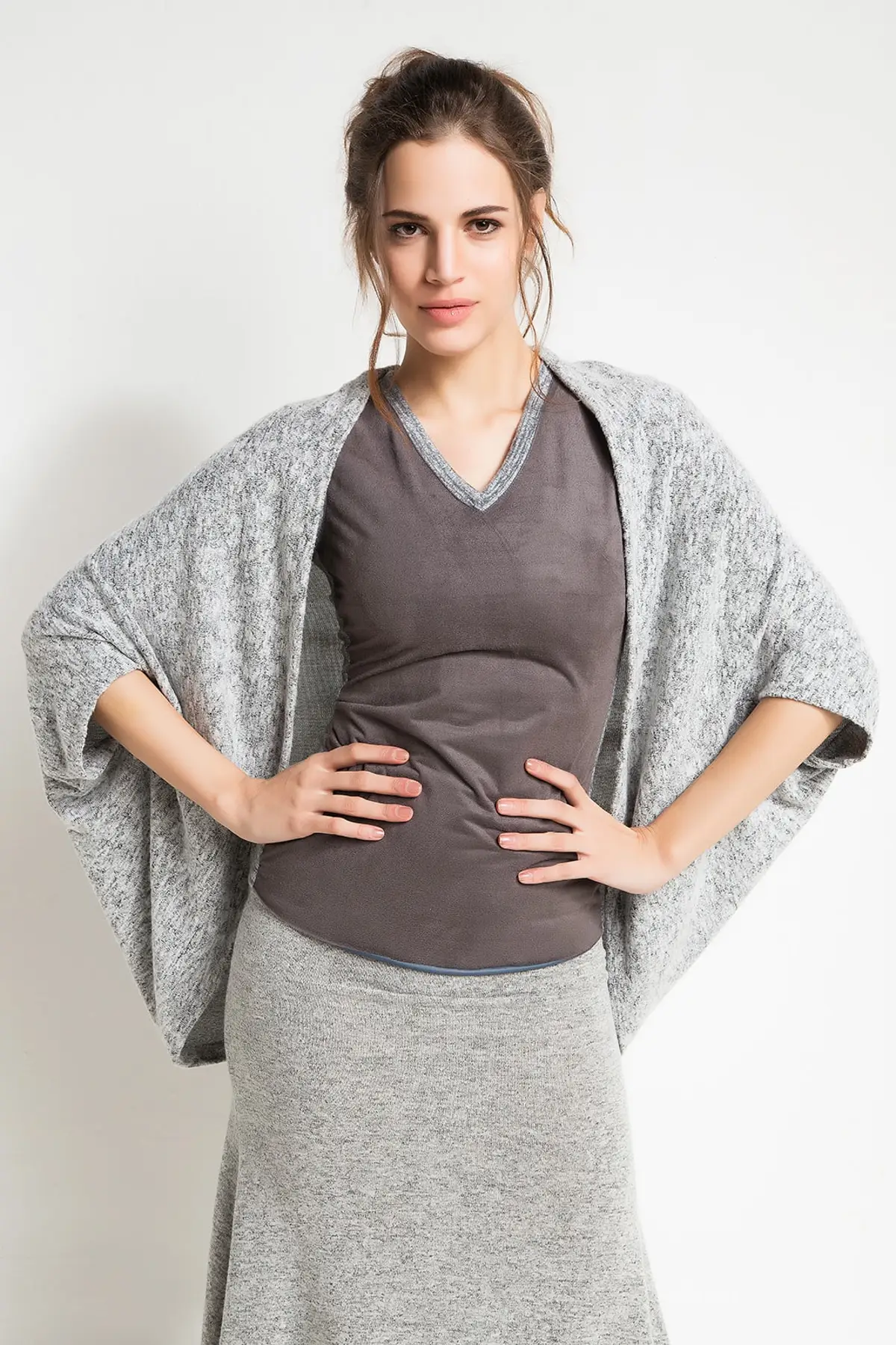 Laranor Women Gray Sweater Temporary Shed Cardigan 16L4940| | - AliExpress