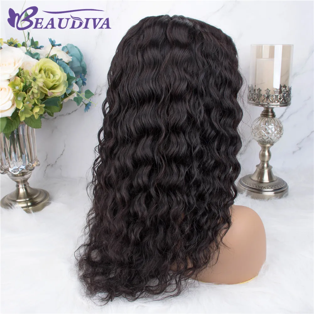 

Brazilian Water Wave Part Lace Human Hair Wigs Mid Part Lace Wig Pre Plucked Natural Hairline Remy Brazilian Water Curly Wigs