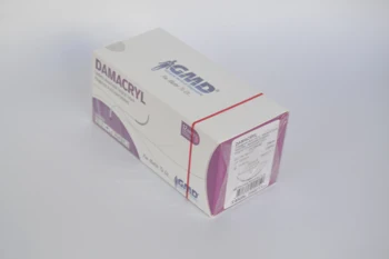 

GMD Damacryl Synthetic Absorbable Surgical Suture Polyglycolic Acid PGA Braided Violet 75mm 40mm Reverse Cutting USP2
