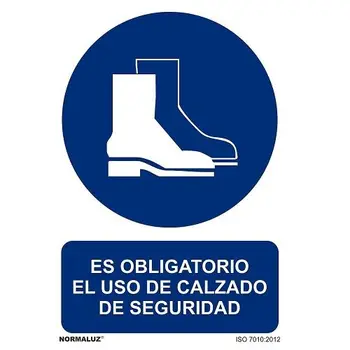 

Señal Obligatorio El Uso De Calzado De Seguridad PVC 21x30 c Azul