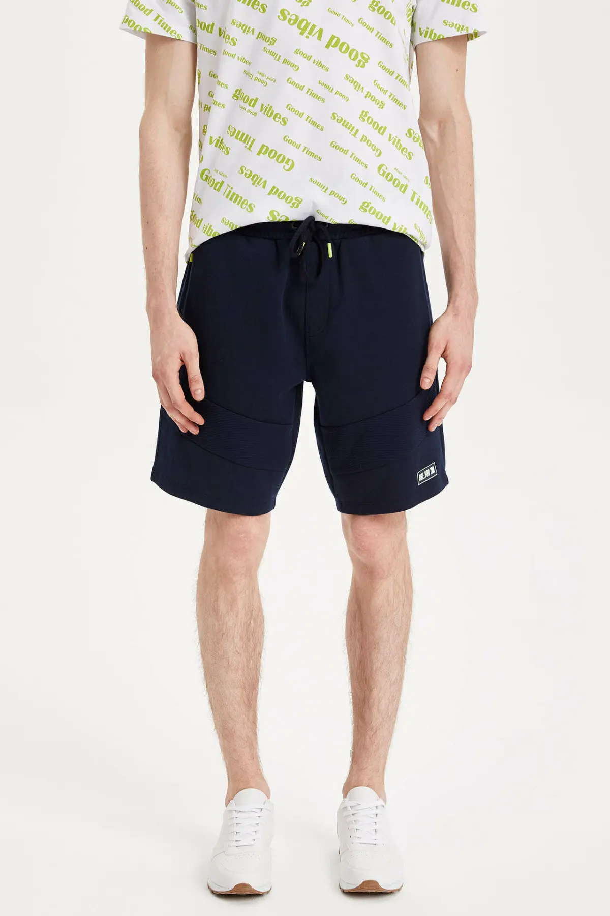 DeFacto мужские летние повседневные шорты на шнуровке, мужские черные регулируемые короткие шорты, мужские летние свободные Shorts-L4255AZ19SM