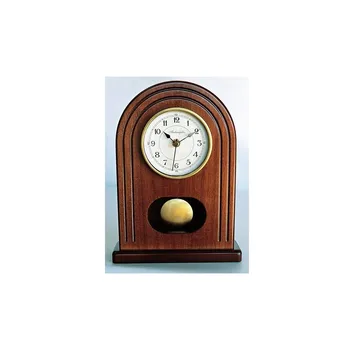 

Table clock for fireplace, sideboard, living room, dining room, despach. Wooden with pendulum, rustic style. Color Walnut