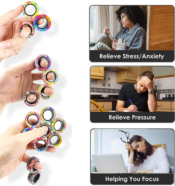 Magnetic Rings Fidget Toy Anti-Stress Magic RingTools Children Magnetic Ring Finger Spinner Ring Anxiety Relief Therapy Toys 1