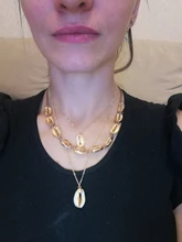 Tocona-collar con colgante de concha de verano para mujeres, cadena de oro para mujeres, Gargantilla ajustable, accesorios de playa, B07303