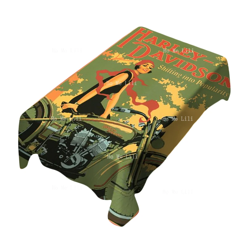 Vintage Flapper Girl Harley Antique Davidson Motor Bike Master Poster Iconici Pubblicità Tovaglie Di Ho Me Lili