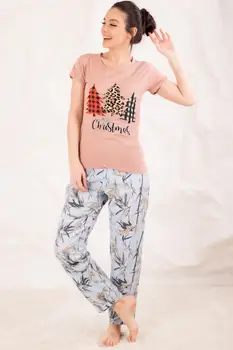

Armonika Women Bebe Blue Above Pine Ağaçli Six Leaf Pajamas Kit ARM-20Y099054