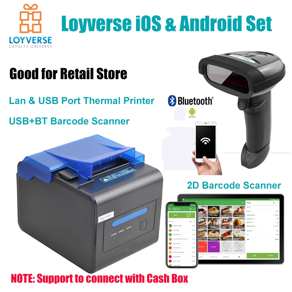 Thermal Receipt Printer And Barcode Scanner Retail Set For Loyverse Software Compatible With Android And Ios System Pos - Printers - AliExpress