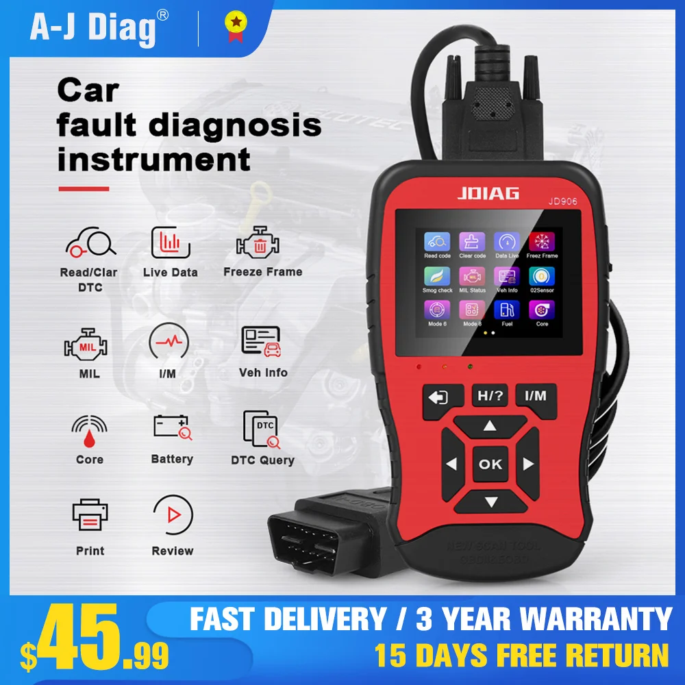 Автомобильный сканер JDiag JD906OBD2 инструмент для диагностики ошибок автомобиля