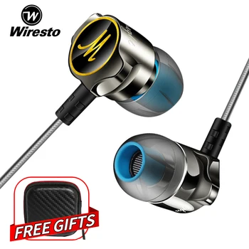 

Wiresto In Ear Earphone Wired Earphone Earbuds HiFi Earphones Stereo Earphones Noise Canceling with HD Mic Free Box