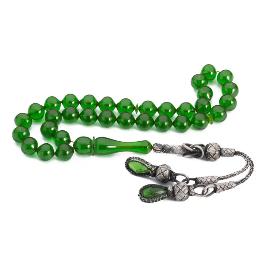 Модные турецкие янтарные четки (Tasbih) ручной работы Премиум-качества зеленого