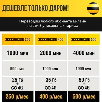 

SIM card Beeline (Beeline) transfer to tariffs