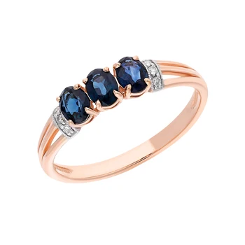 

Gold ring with sapphires and diamonds sunlight sample 585