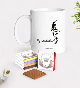 

Personalized Ataturk Themed White Mug and Chocolate Gift Seti-21